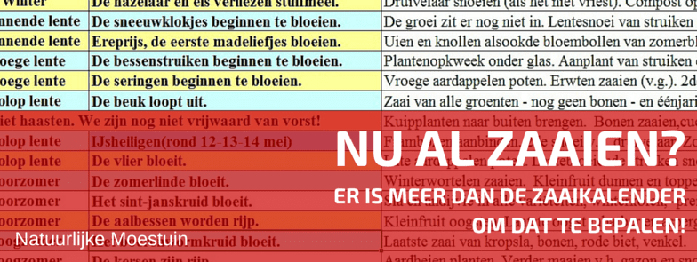 Het Is Tijd Om Te Zaaien in Volle Grond. Of toch Niet?